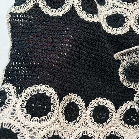 Adrianna Patel black long dress with crochet lace trim size 16 - Picture 11 of 11